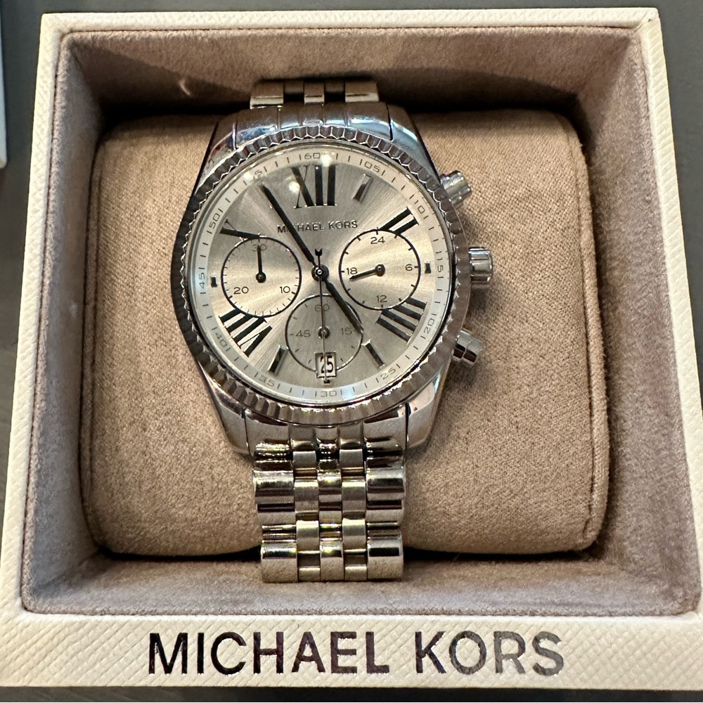 Michael Kors Lexington Chronograph Stainless Steel Ladies Watch MK5555